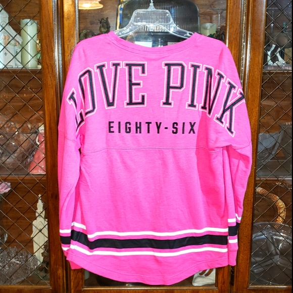 PINK Victoria's Secret Tops - VS Pink Small Oversized Sweatshirt Top Logo Shirt